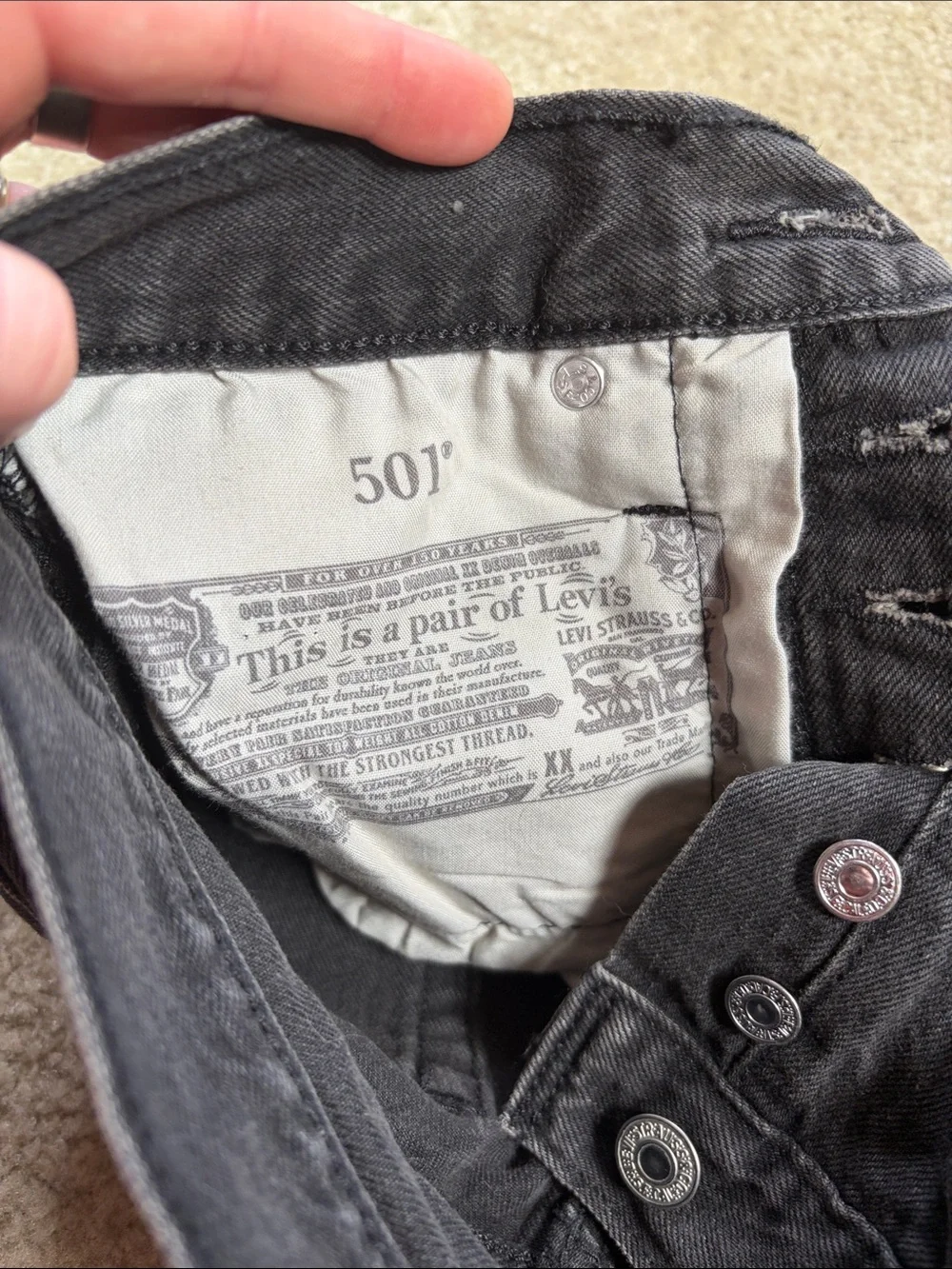 Levi's Black 501 Denim Shorts